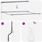 Toldo retráctil automático antracita y blanco 450x300 cm