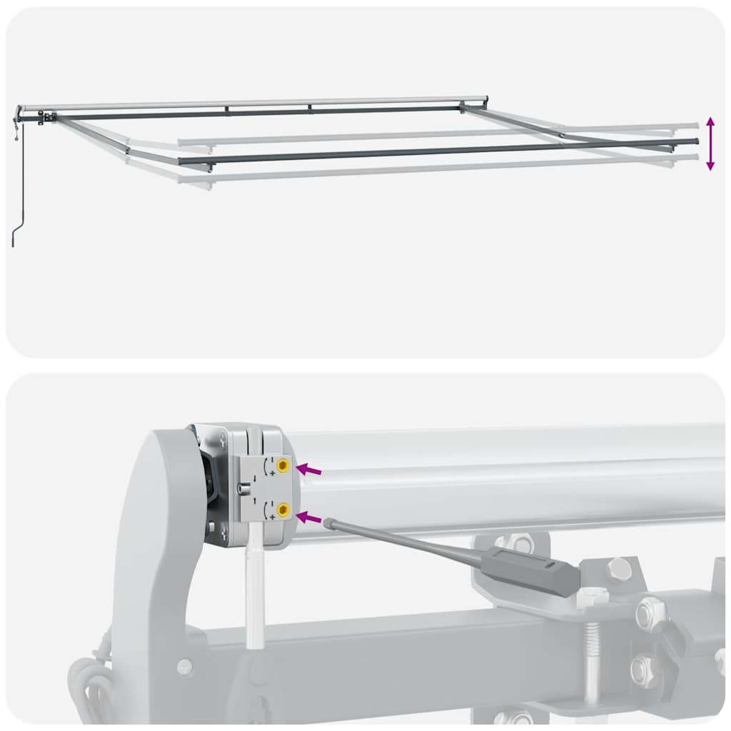 Toldo retráctil automático antracita y blanco 450x300 cm