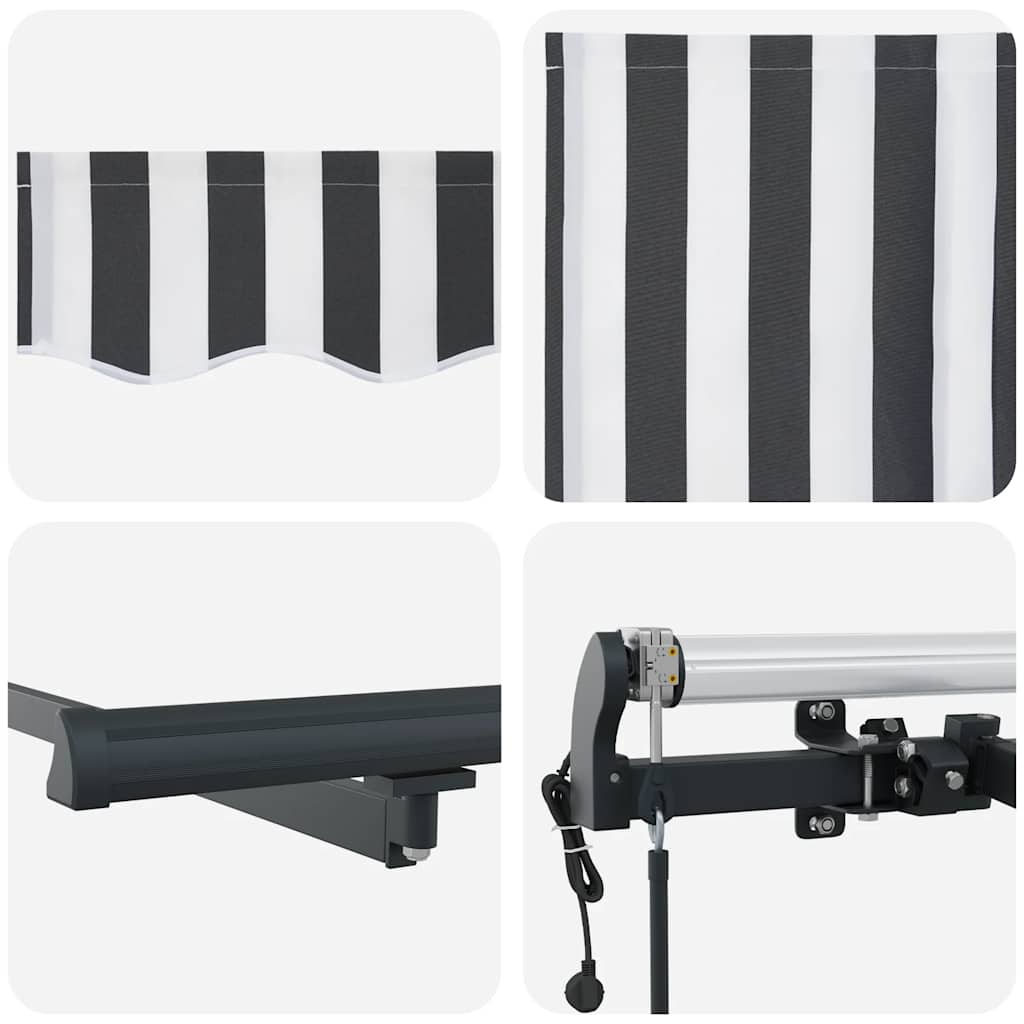 Toldo retráctil automático antracita y blanco 450x300 cm