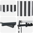 Toldo retráctil automático antracita y blanco 450x300 cm