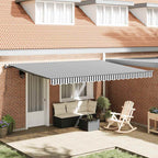 Toldo retráctil automático antracita y blanco 450x300 cm