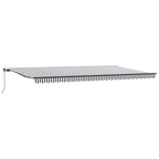 Toldo retráctil manual antracita y blanco 600x300cm