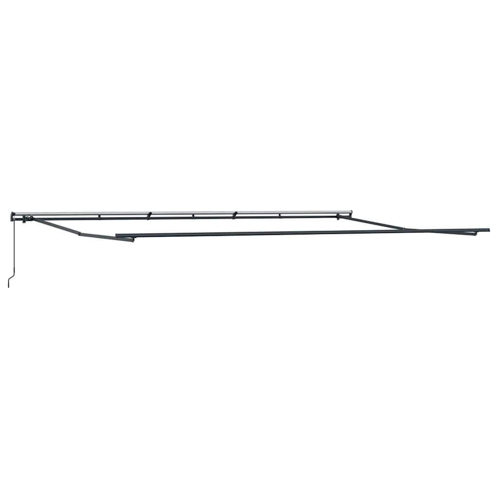 Toldo retráctil manual antracita y blanco 600x300cm