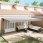 Toldo retrátil manual antracite e branco 600x300cm
