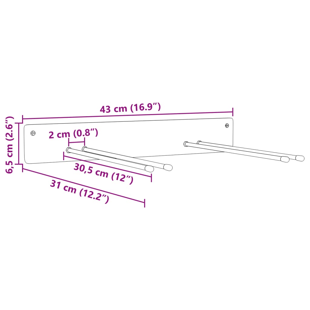 Estante de pared de jardín para herramientas acero negro
