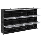 Estantería de cubos con 12 compartimentos y puertas PP negro