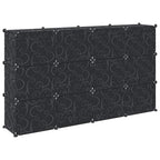 Estantería de cubos con 12 compartimentos y puertas PP negro