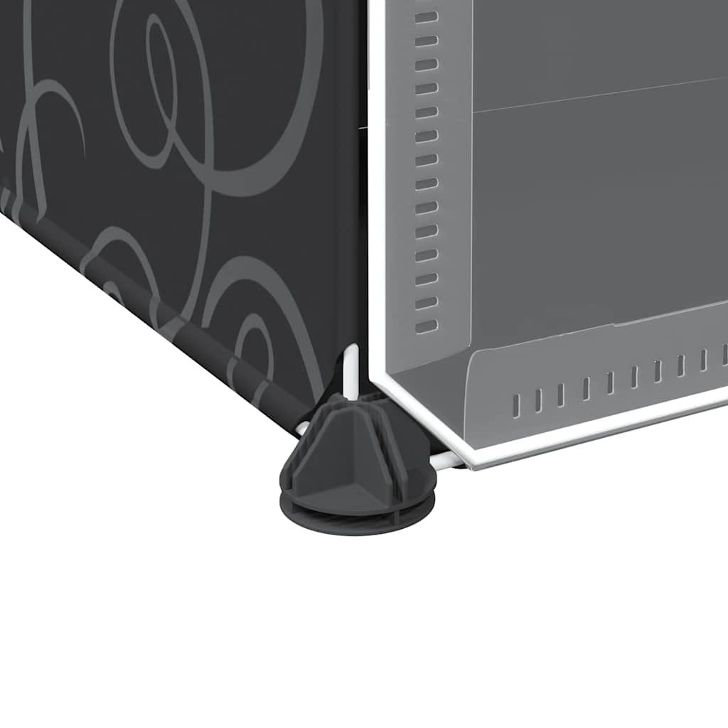 Estantería de cubos con 12 compartimentos y puertas PP negro