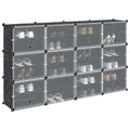 Estantería de cubos con 12 compartimentos y puertas PP negro