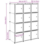 Organizador cubos de almacenamiento 12cubos varillas colgar PP