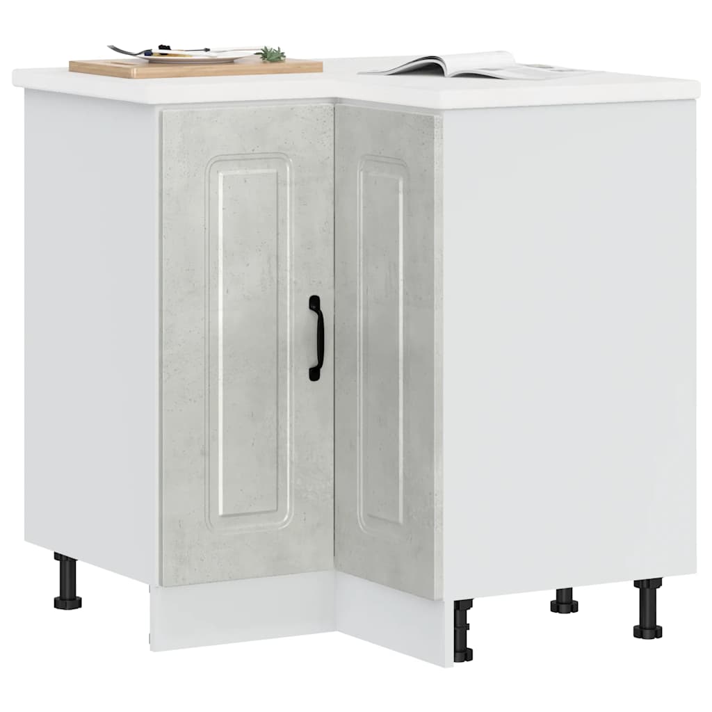 Mueble bajo esquina de cocina Lucca alto brillo blanco