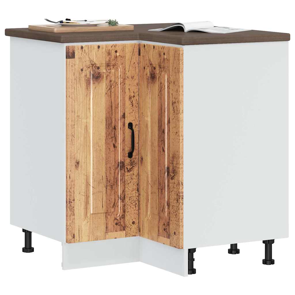 Mueble bajo esquina de cocina Lucca alto brillo blanco