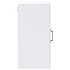 Armario de cocina de pared con puerta de cristal "Kalmar" de, madera de ingeniería blanca brillante