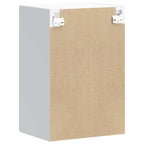 Armario de cocina de pared con puerta de cristal "Kalmar" de, madera de ingeniería blanca brillante