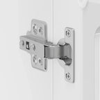 Armario de cocina de pared con puerta de cristal "Kalmar" de, madera de ingeniería blanca brillante