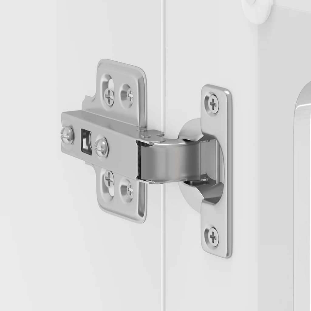 Armario de cocina de pared con puerta de cristal "Kalmar" de, madera de ingeniería blanca brillante