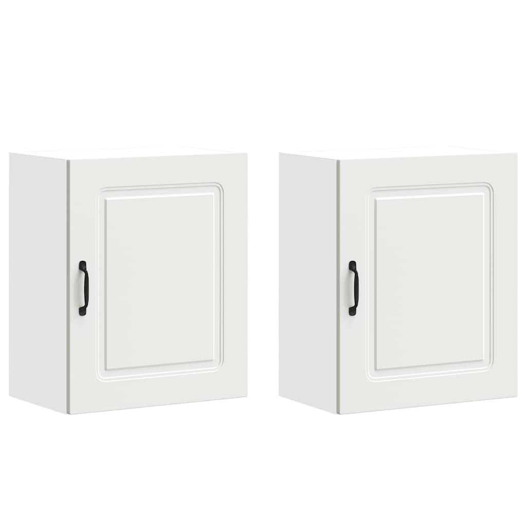 Armarios de pared cocina 2 uds Kalmar madera ingeniería blanca