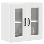 Armario de cocina de pared "Lyon" con puerta de cristal, madera vieja,, 60x31x60 cm