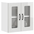 Armario de cocina de pared "Lyon" con puerta de cristal, madera vieja,, 60x31x60 cm