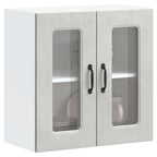Armario de cocina de pared "Lyon" con puerta de cristal, madera vieja,, 60x31x60 cm