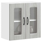 Armario de cocina de pared "Lyon" con puerta de cristal, madera vieja,, 60x31x60 cm