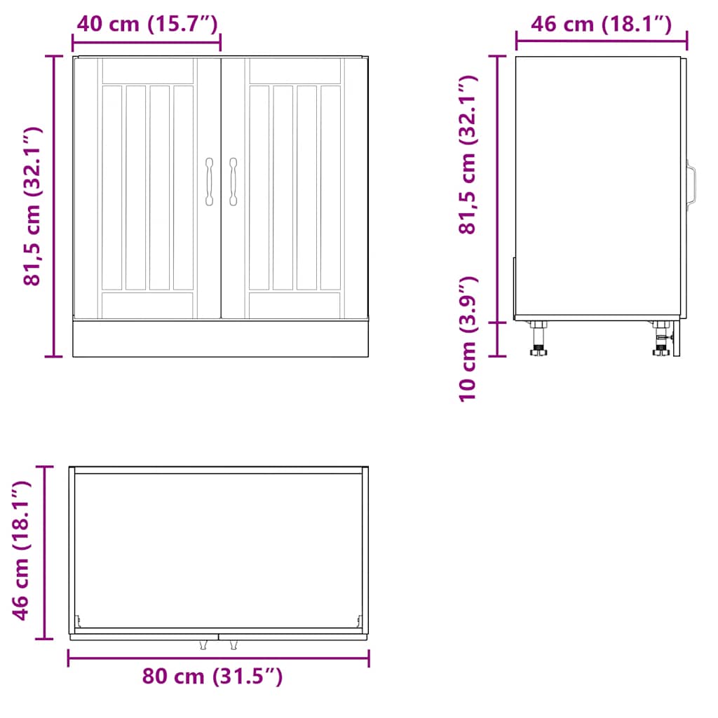Mueble bajo fregadero Lucca blanca de alto brillo