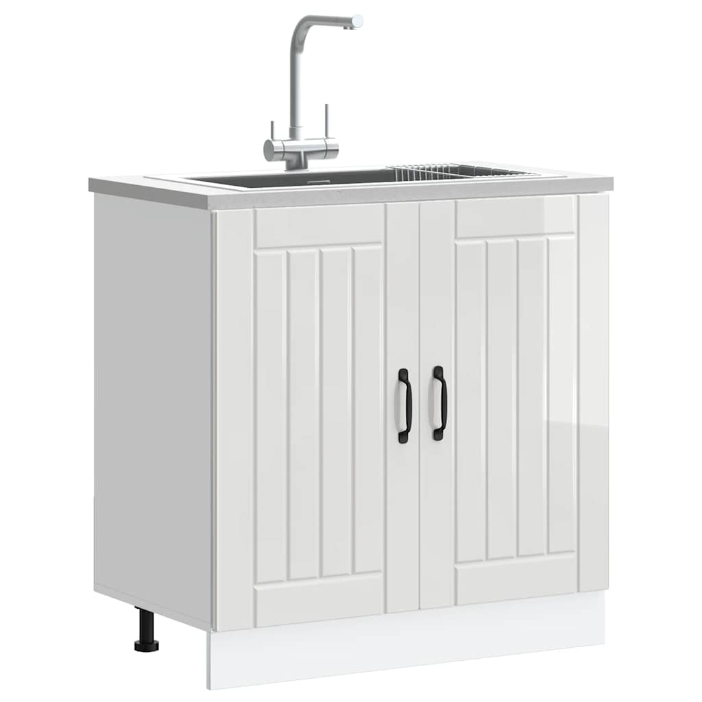 Mueble bajo fregadero Lucca blanca de alto brillo