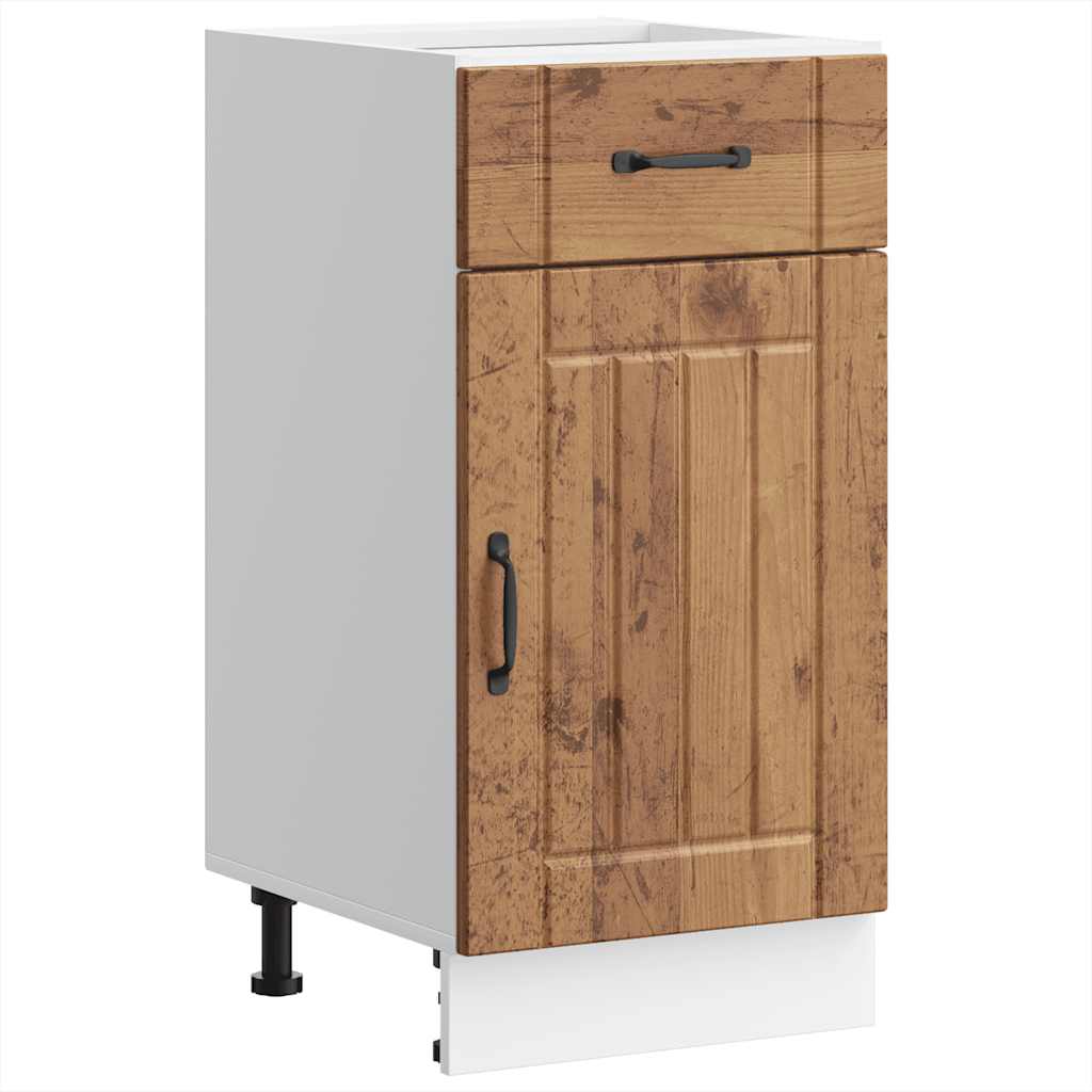 Armario bajo de cocina "Lyon" de madera de ingeniería blanca