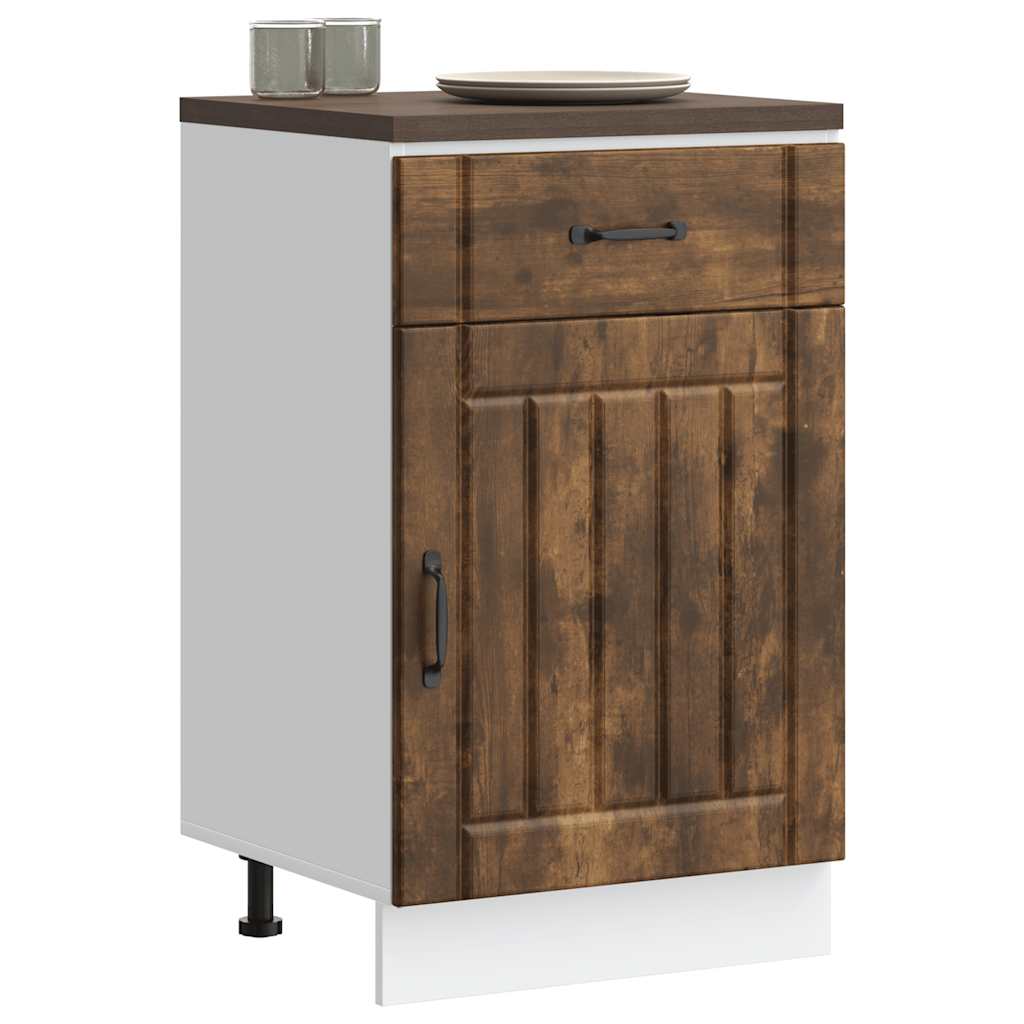 Armario bajo de cocina "Lyon" de madera de ingeniería blanca