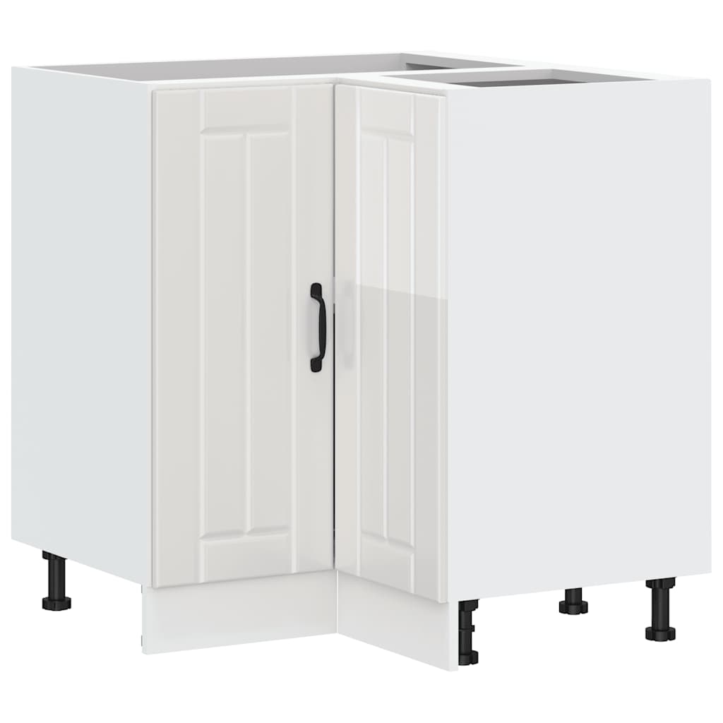 Mueble bajo esquina de cocina Lucca alto brillo blanco