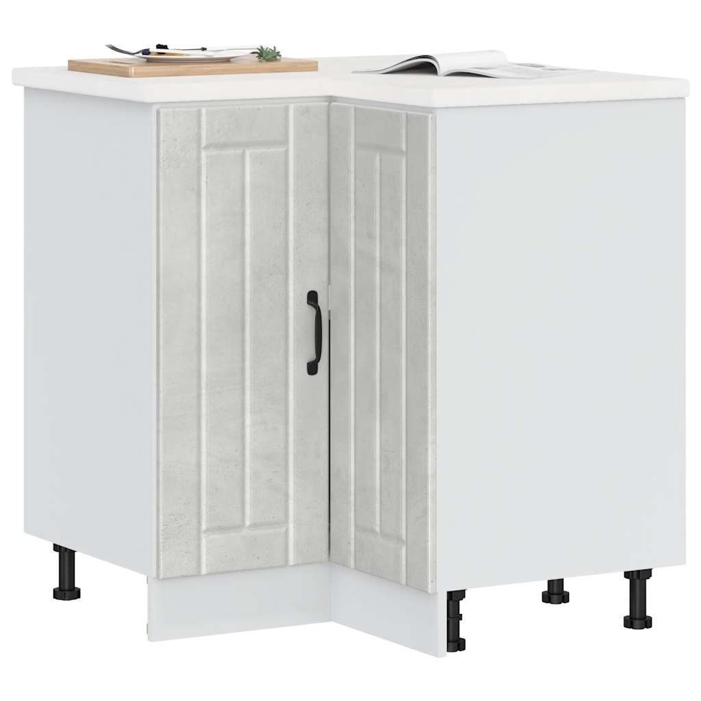 Mueble bajo esquina de cocina Lucca alto brillo blanco
