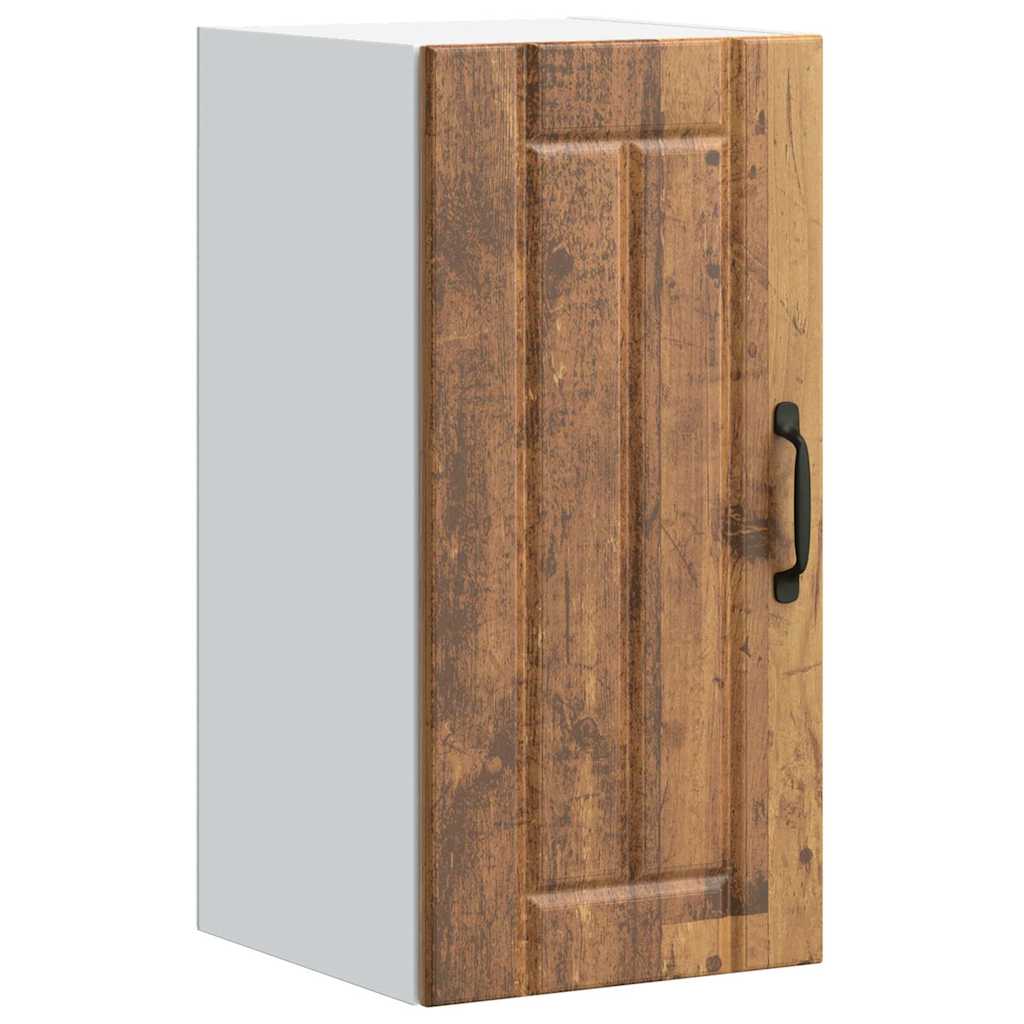 Armario de cocina de pared "Lyon" con puerta de cristal, madera vieja,, 60x31x60 cm