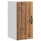 Armario de cocina de pared "Lyon" con puerta de cristal, madera vieja,, 60x31x60 cm