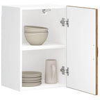 Armario de cocina de pared "Lyon" con puerta de cristal, madera vieja,, 60x31x60 cm
