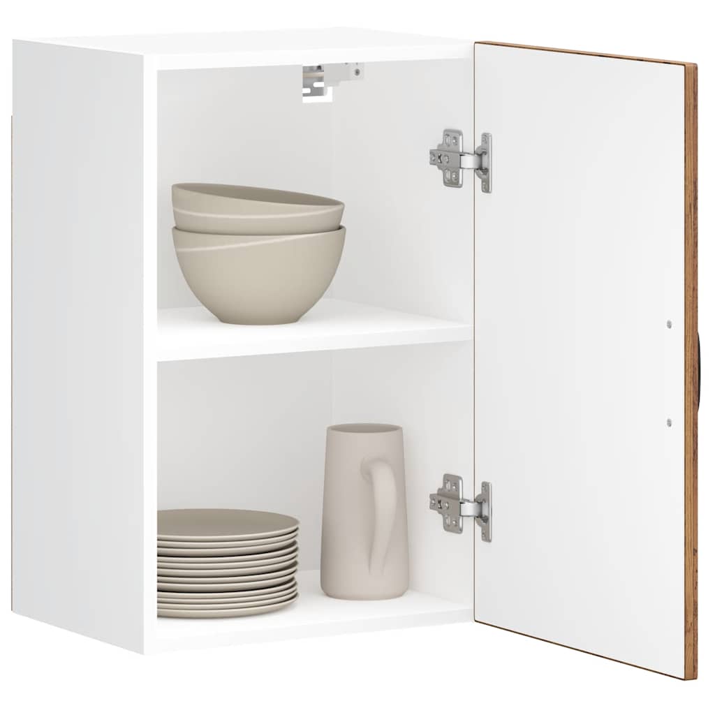 Armario de cocina de pared "Lyon" con puerta de cristal, madera vieja,, 60x31x60 cm