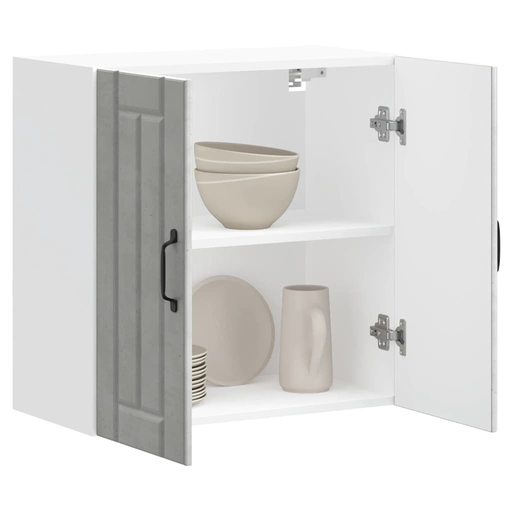 Armario de cocina de pared "Lyon" con puerta de cristal, madera vieja,, 60x31x60 cm