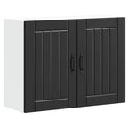 Armario de cocina de pared "Lyon" con puerta de cristal, madera vieja,, 60x31x60 cm