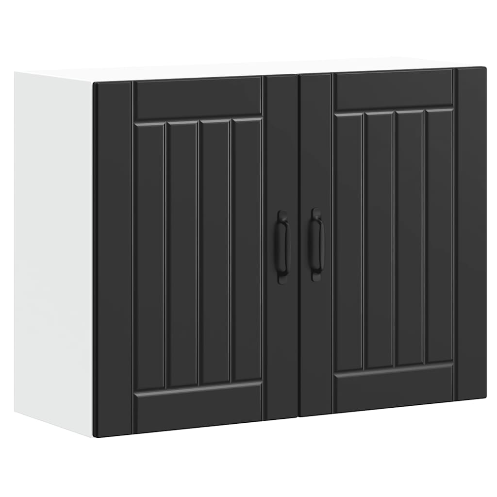 Armario de cocina de pared "Lyon" con puerta de cristal, madera vieja,, 60x31x60 cm