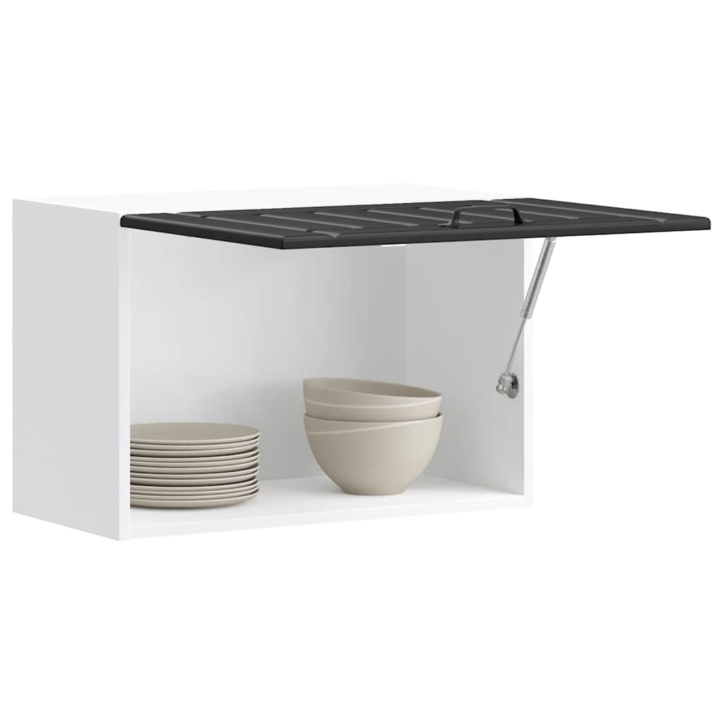Armario de cocina de pared "Lyon" con puerta de cristal, madera vieja,, 60x31x60 cm