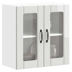 Armario de cocina de pared "Lyon" con puerta de cristal, madera vieja,, 60x31x60 cm