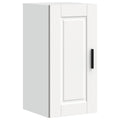 Armario de cocina de pared con puerta de cristal "Kalmar" de, madera de ingeniería blanca brillante
