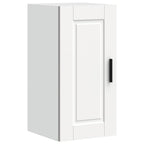 Armario de cocina de pared con puerta de cristal "Kalmar" de, madera de ingeniería blanca brillante