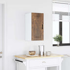 Armario de cocina de pared con puerta de cristal "Kalmar" de, madera de ingeniería blanca brillante