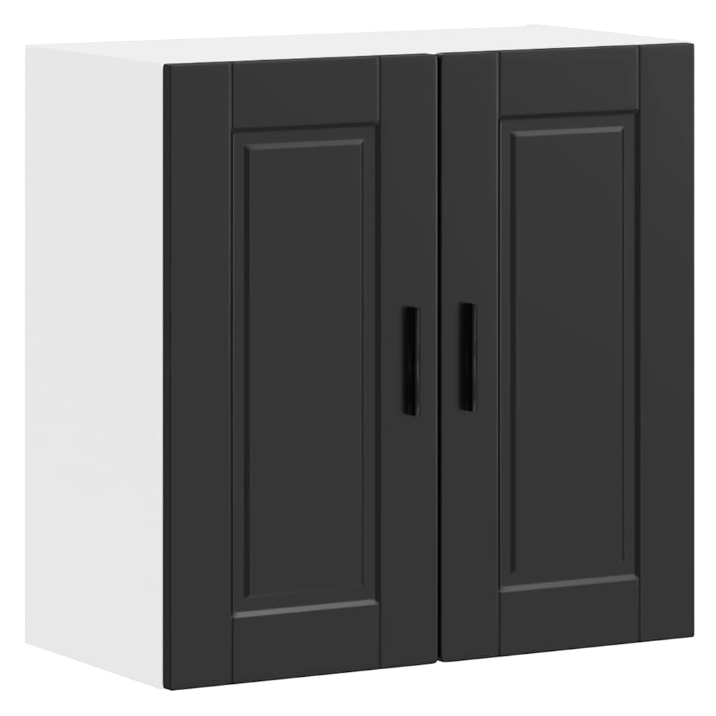 Armario de cocina de pared con puerta de cristal "Kalmar" de, madera de ingeniería blanca brillante
