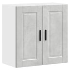 Armario de cocina de pared con puerta de cristal "Kalmar" de, madera de ingeniería blanca brillante