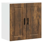 Armario de cocina de pared con puerta de cristal "Kalmar" de, madera de ingeniería blanca brillante
