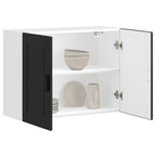 Armario de cocina de pared con puerta de cristal "Kalmar" de, madera de ingeniería blanca brillante