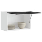 Armario de cocina de pared con puerta de cristal "Kalmar" de, madera de ingeniería blanca brillante