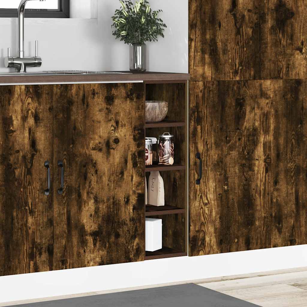 Armario bajo "Riga" Roble ahumado 20x44,5x81,5 cm Madera de ingeniería