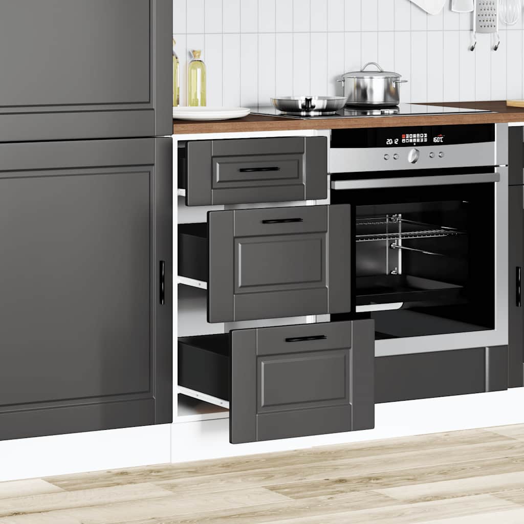 Armario bajo de cocina "Porto" de madera de ingeniería negra
